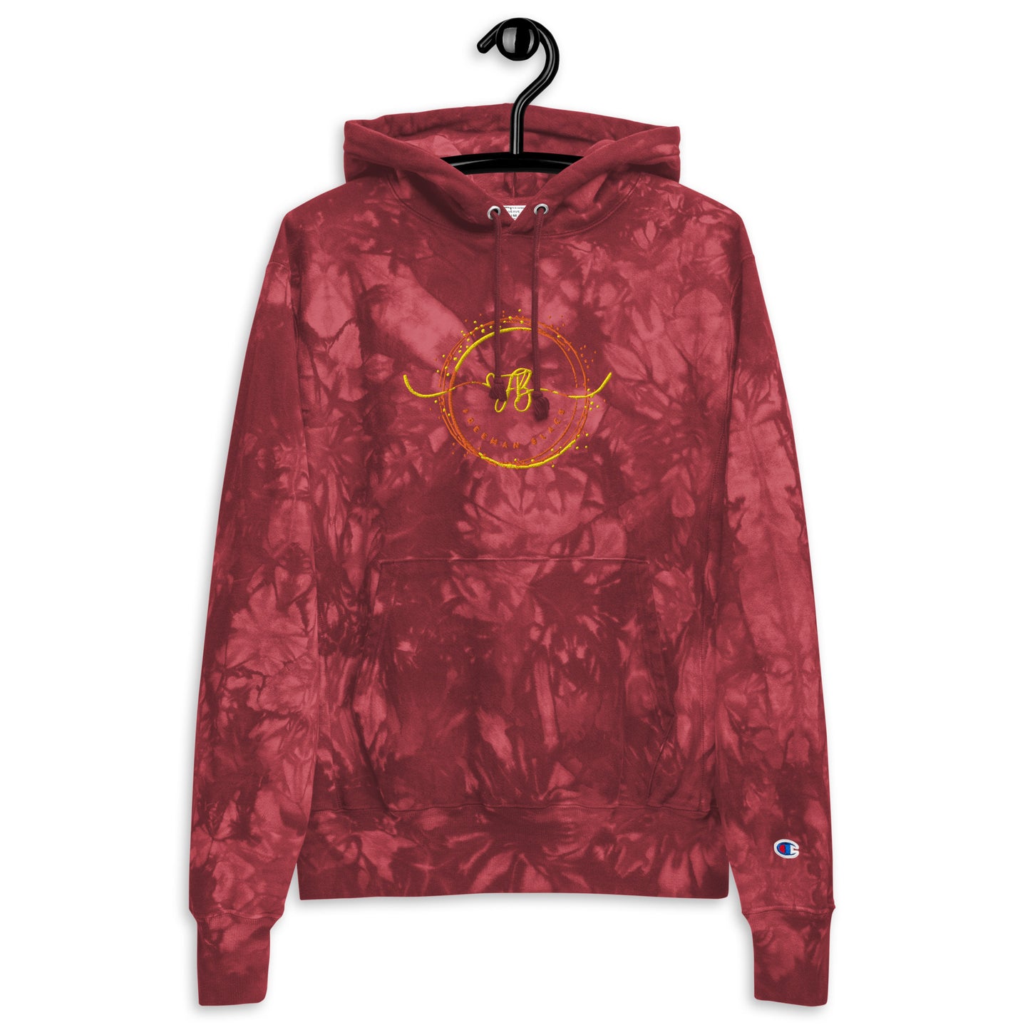 Freeman Black Unisex Champion tie-dye hoodie