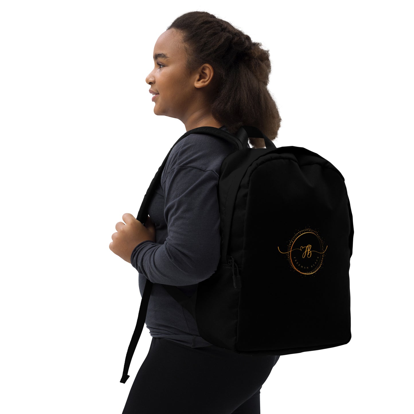 Freeman Black Minimalist Backpack