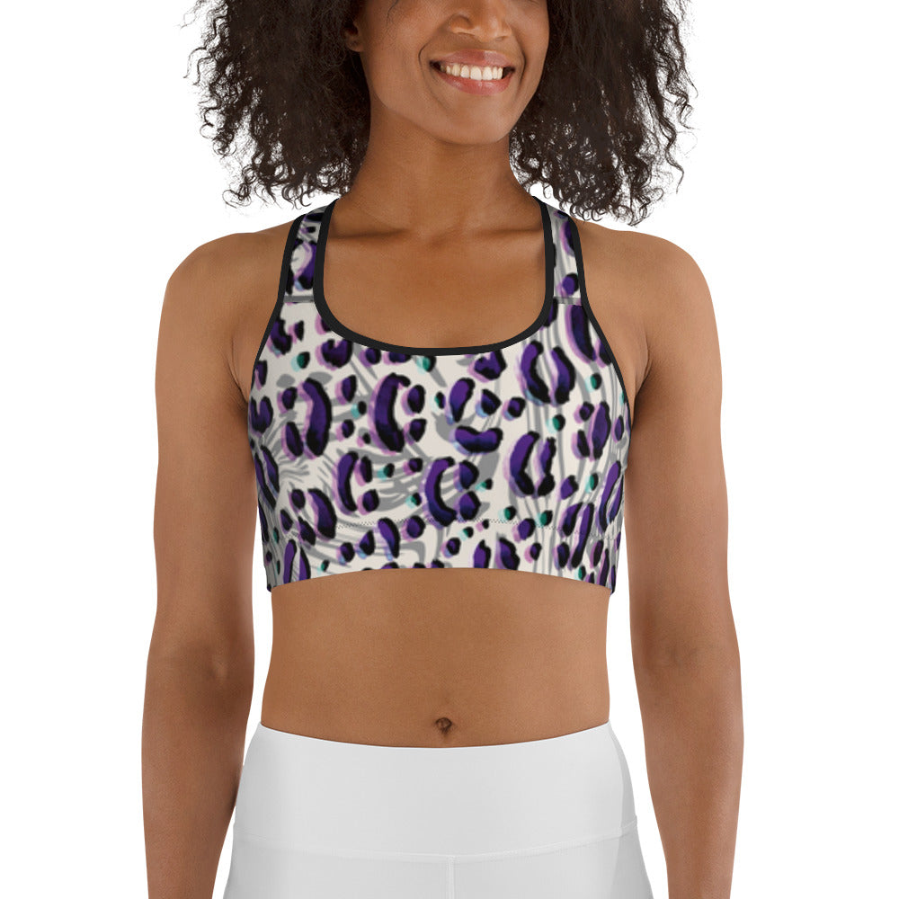 Purple Cheetah Sports bra