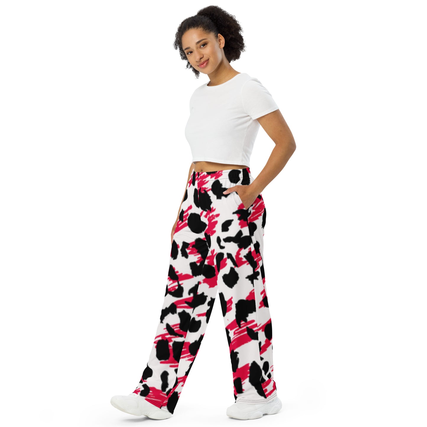 All-over print unisex wide-leg pants