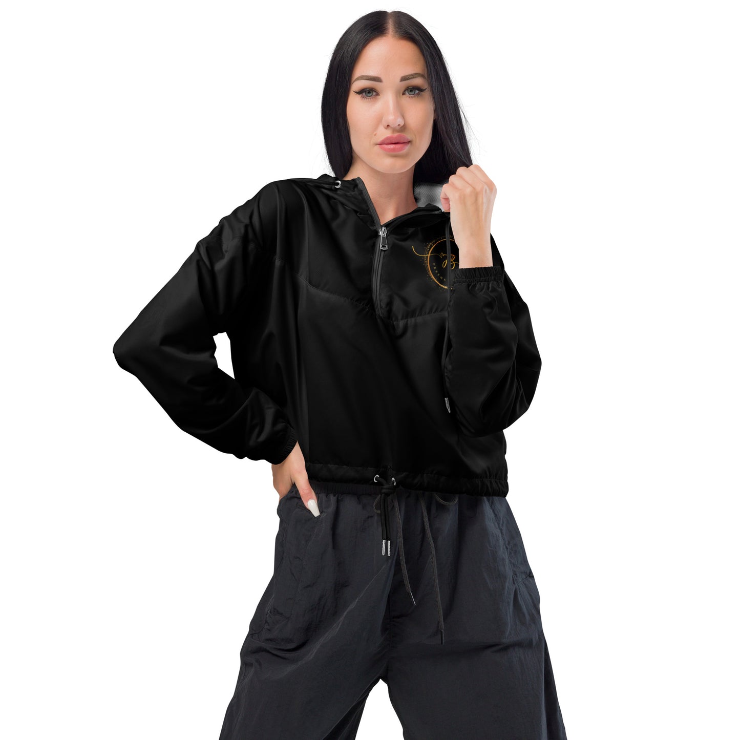 Black Women’s cropped windbreaker