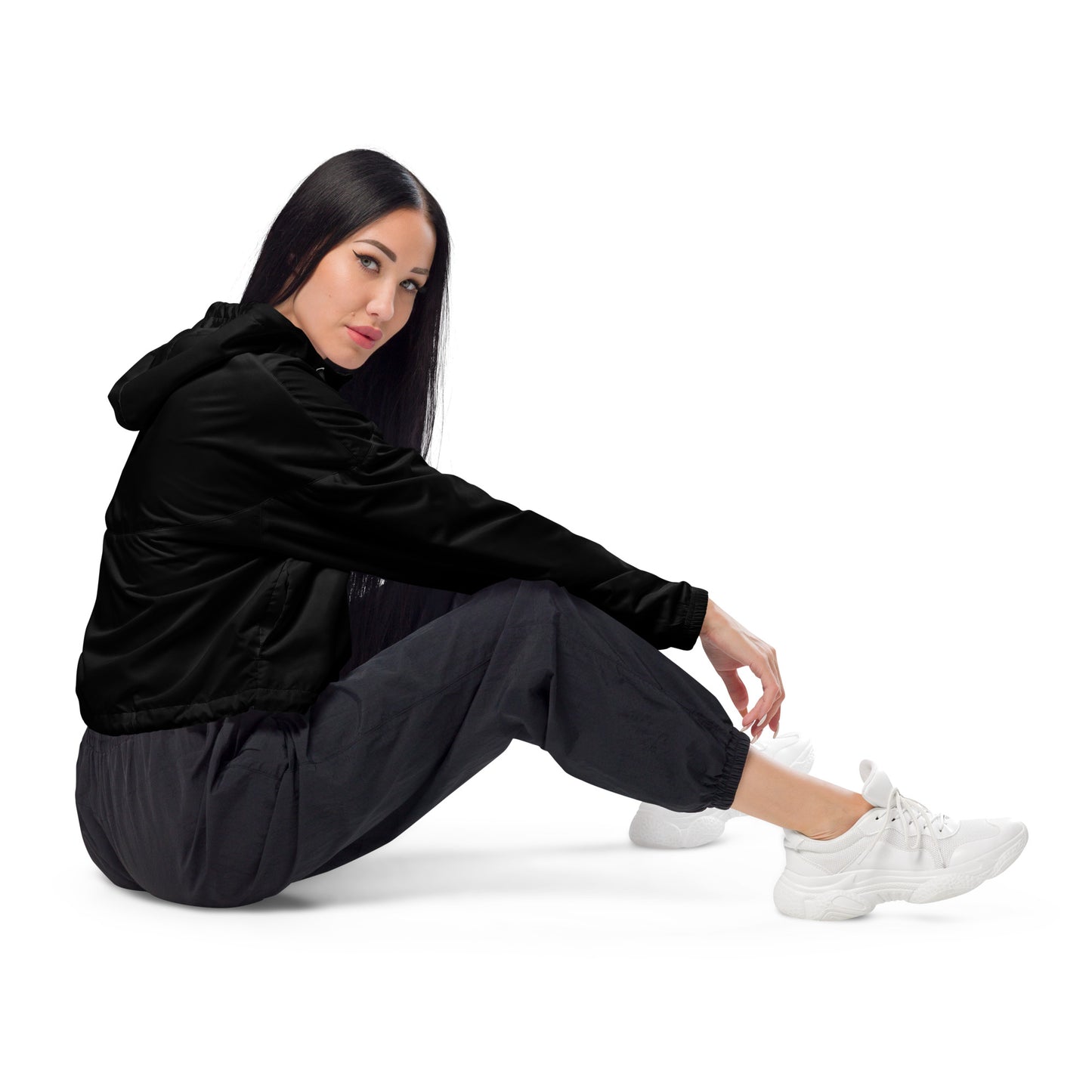 Black Women’s cropped windbreaker