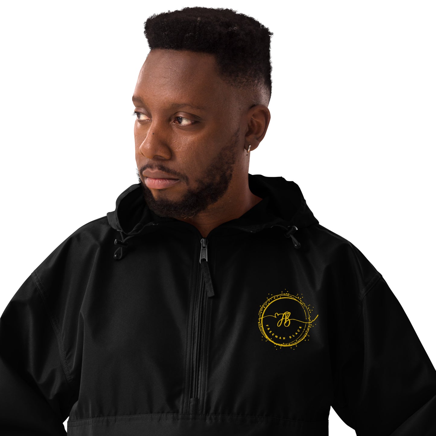 Freeman Black Embroidered Champion Packable Jacket