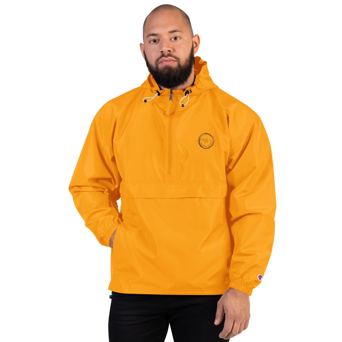 Freeman Black Embroidered Champion Packable Jacket