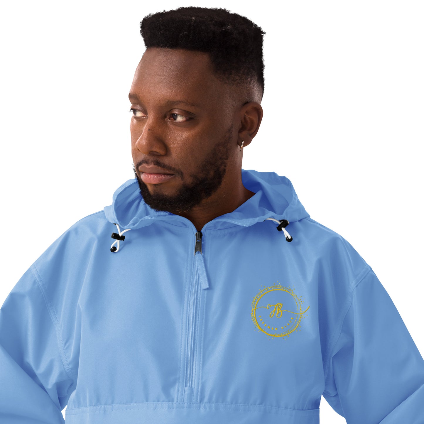 Freeman Black Embroidered Champion Packable Jacket