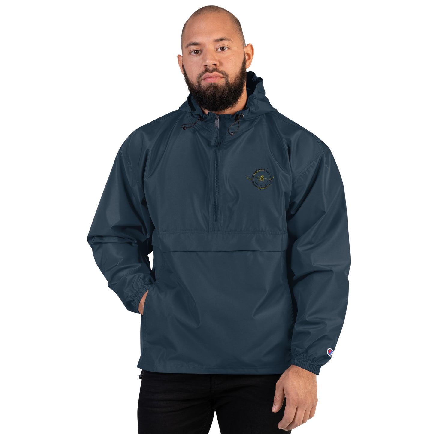 Freeman Black Embroidered Champion Packable Jacket