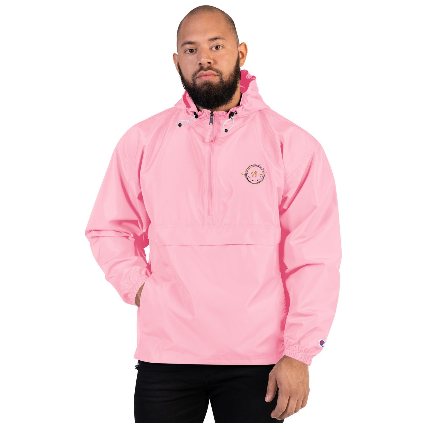 Freeman Black Embroidered Champion Packable Jacket