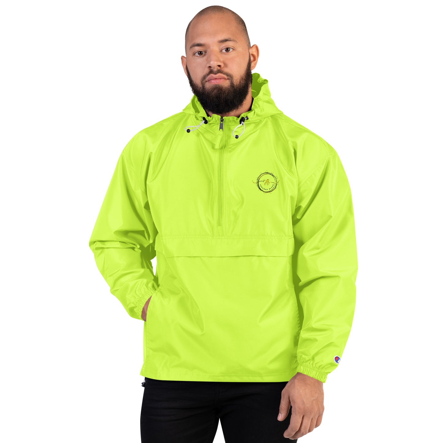 Freeman Black Embroidered Champion Packable Jacket