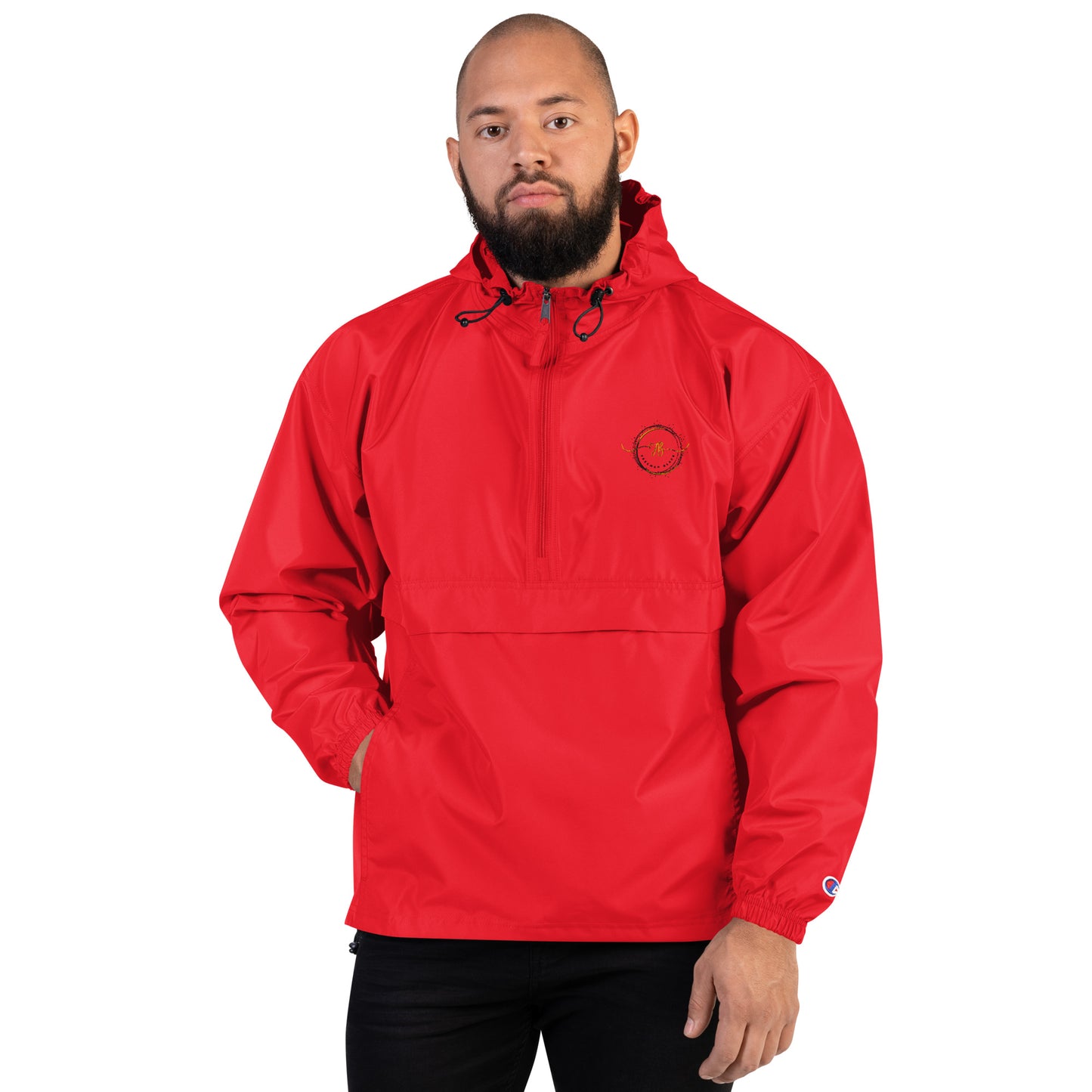 Freeman Black Embroidered Champion Packable Jacket