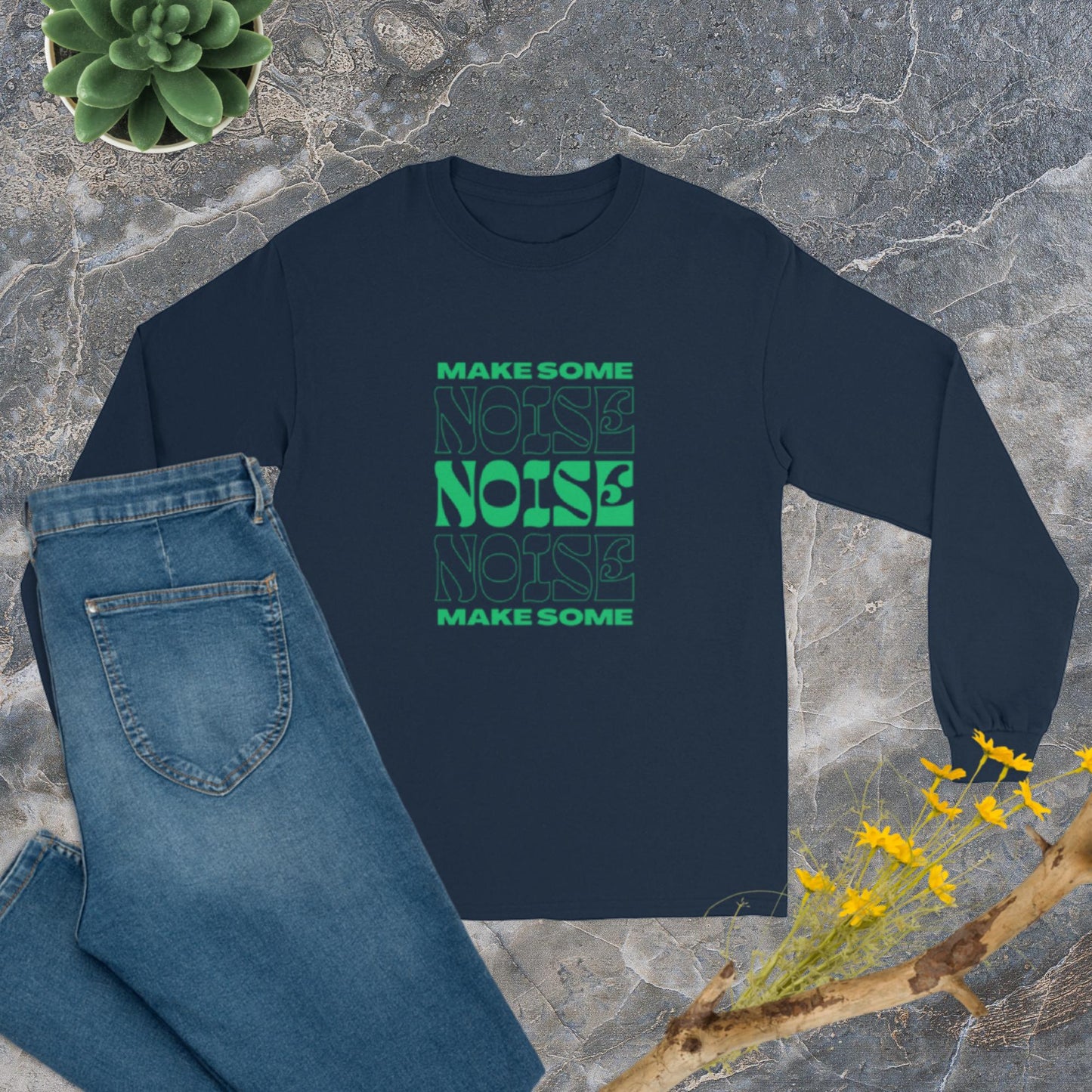 Noise (green) Men’s Long Sleeve Shirt