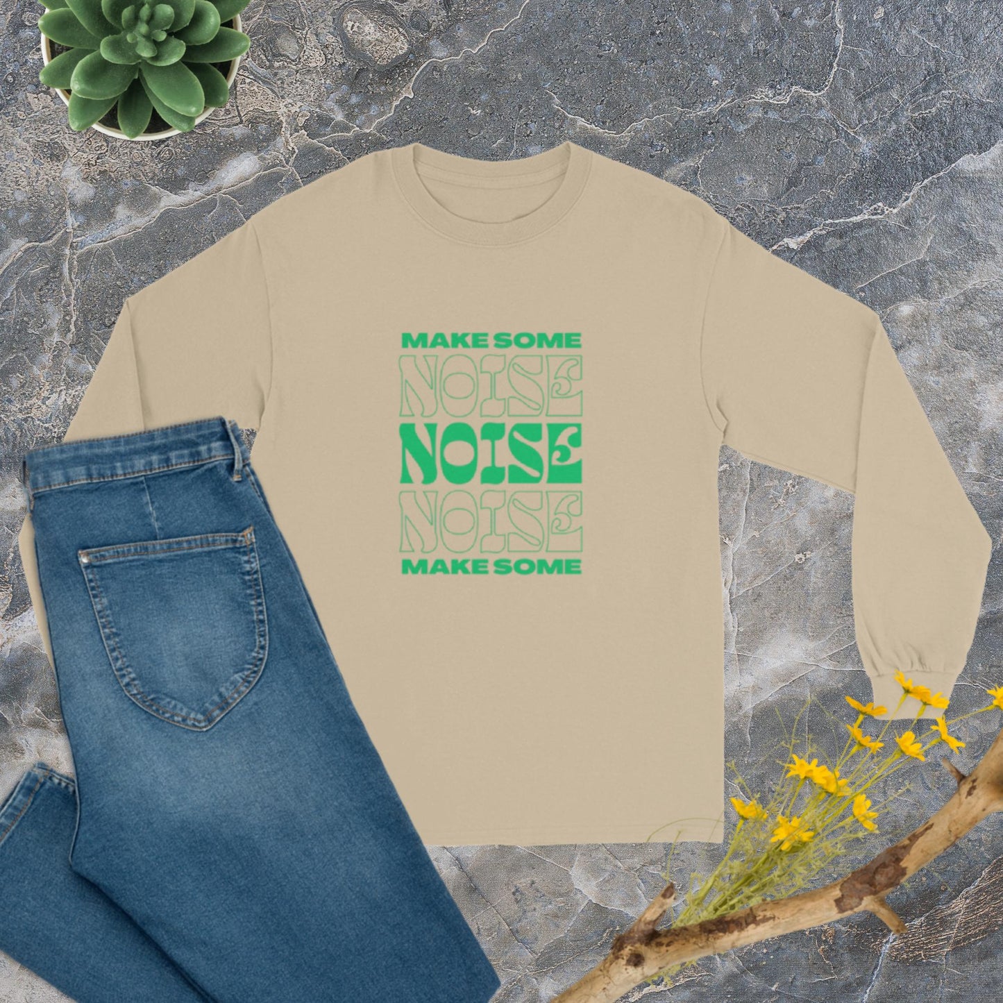 Noise (green) Men’s Long Sleeve Shirt