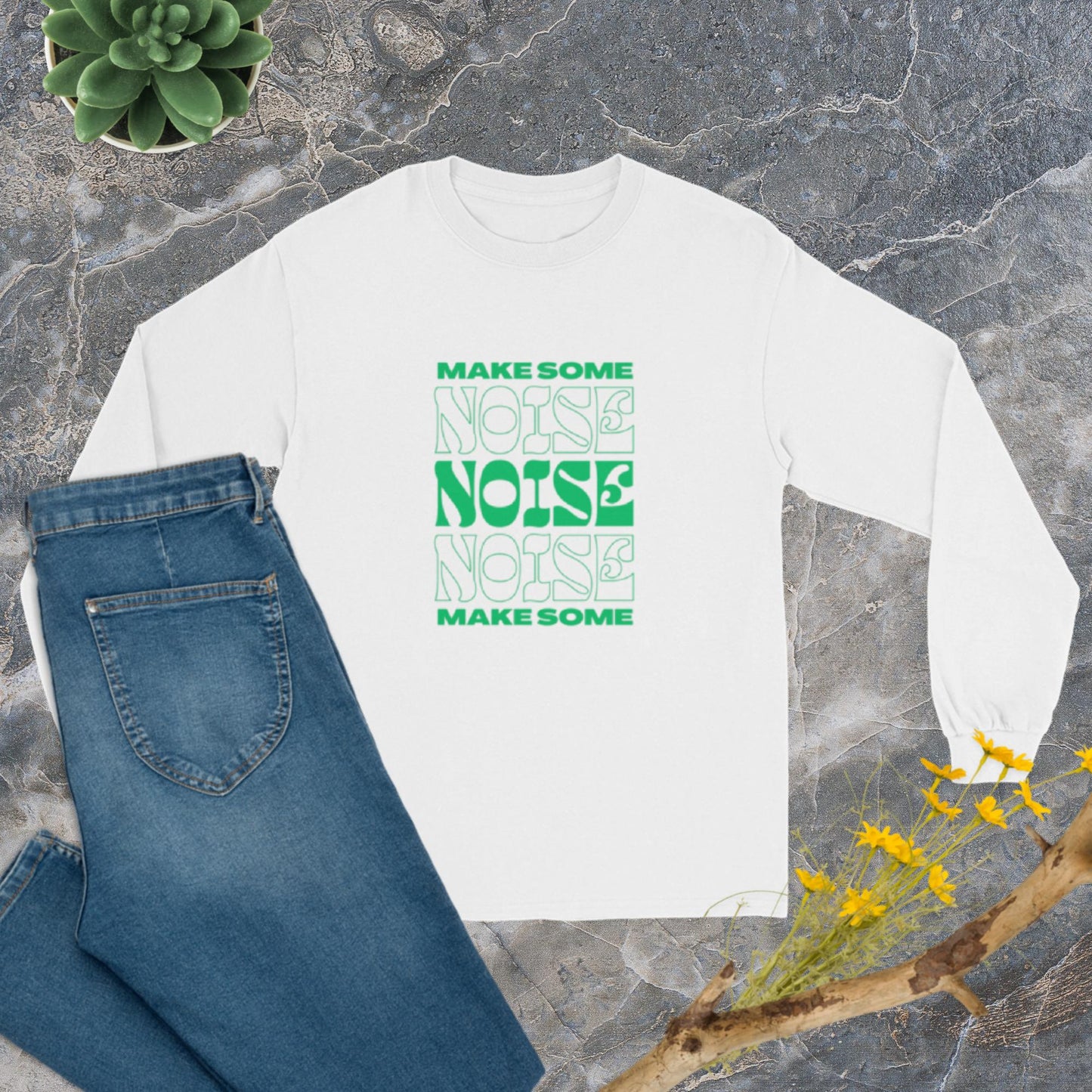 Noise (green) Men’s Long Sleeve Shirt