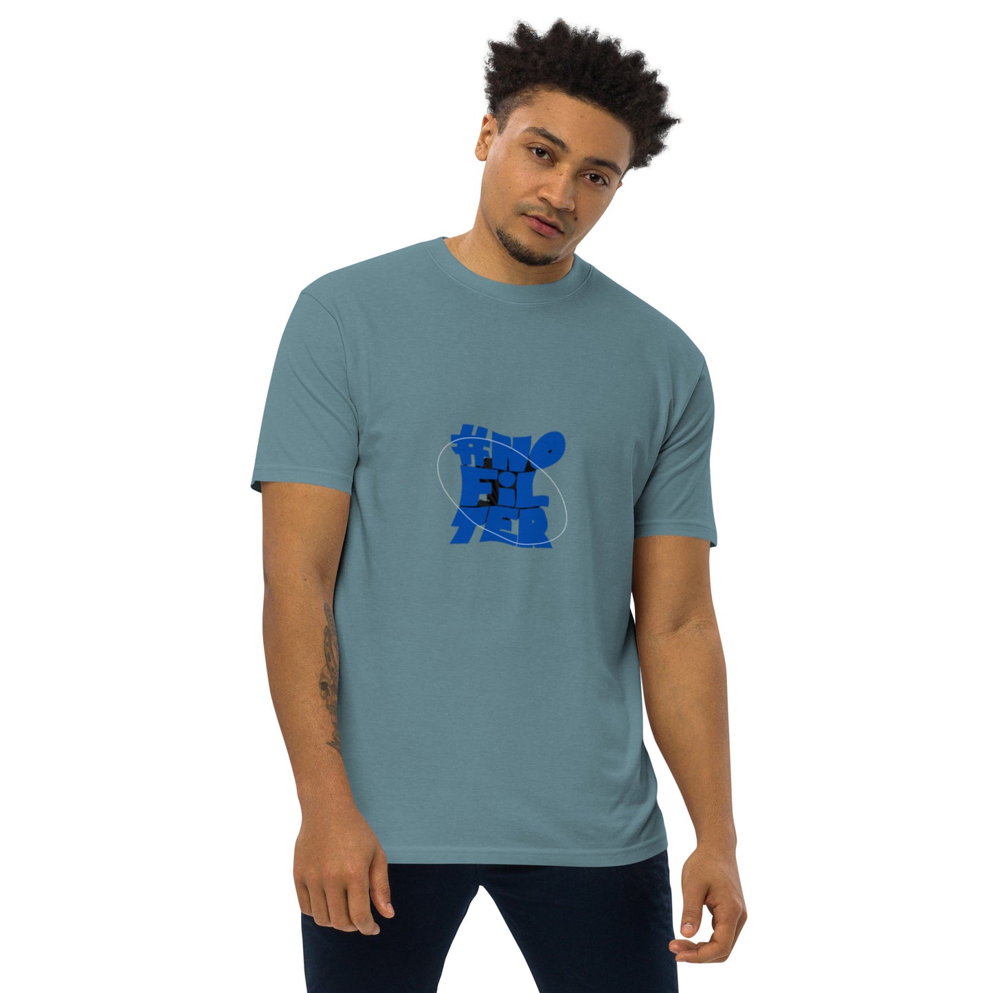 NO FILTER (blue) Men’s premium heavyweight tee