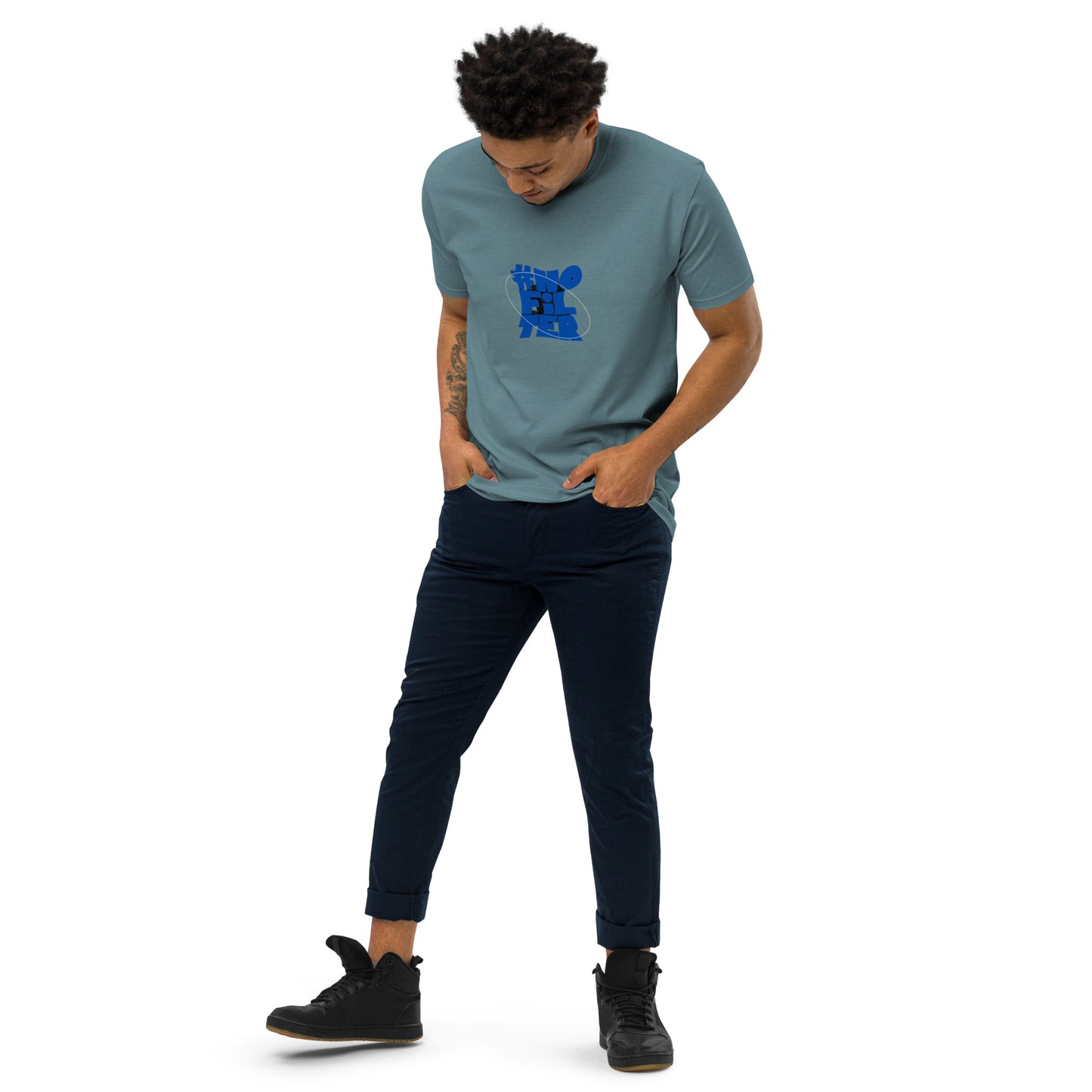 NO FILTER (blue) Men’s premium heavyweight tee