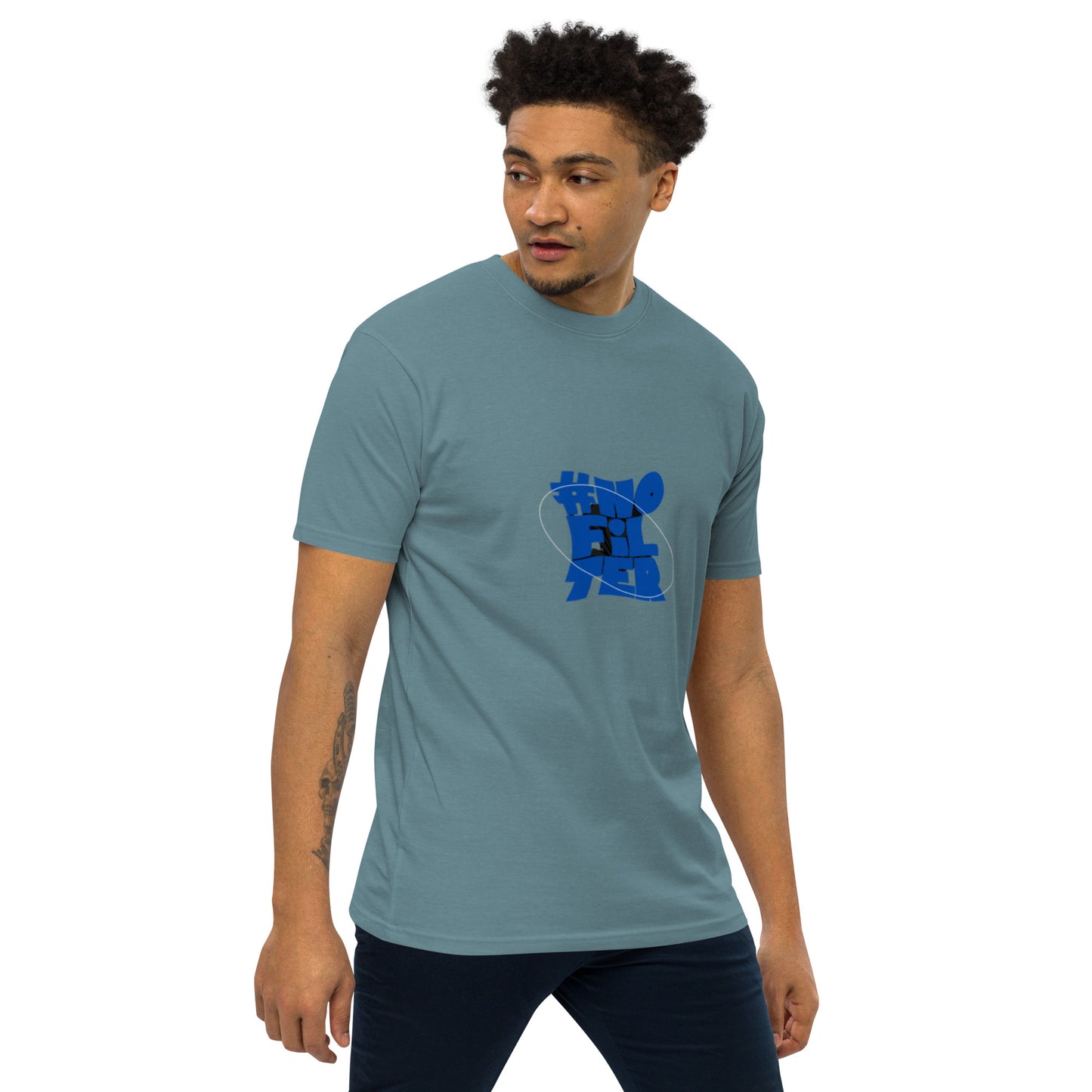 NO FILTER (blue) Men’s premium heavyweight tee