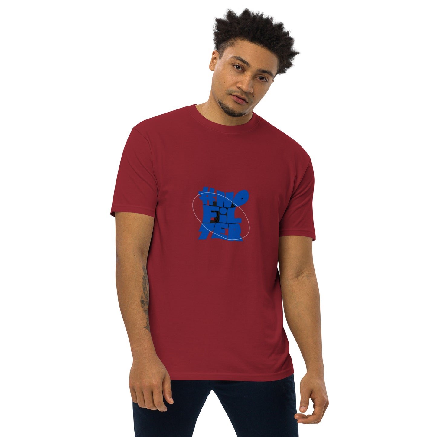 NO FILTER (blue) Men’s premium heavyweight tee