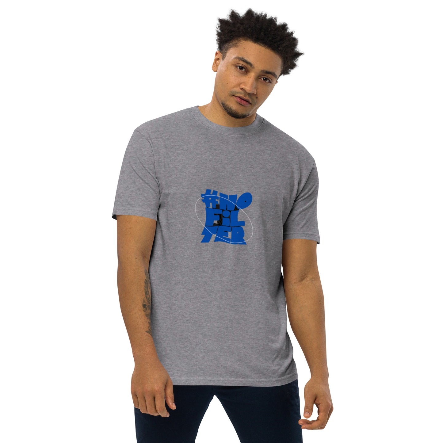 NO FILTER (blue) Men’s premium heavyweight tee