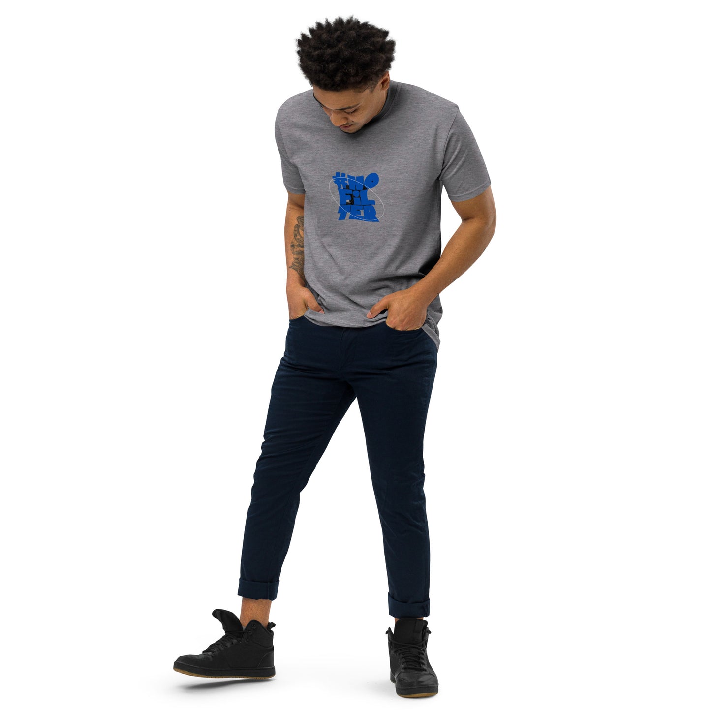 NO FILTER (blue) Men’s premium heavyweight tee