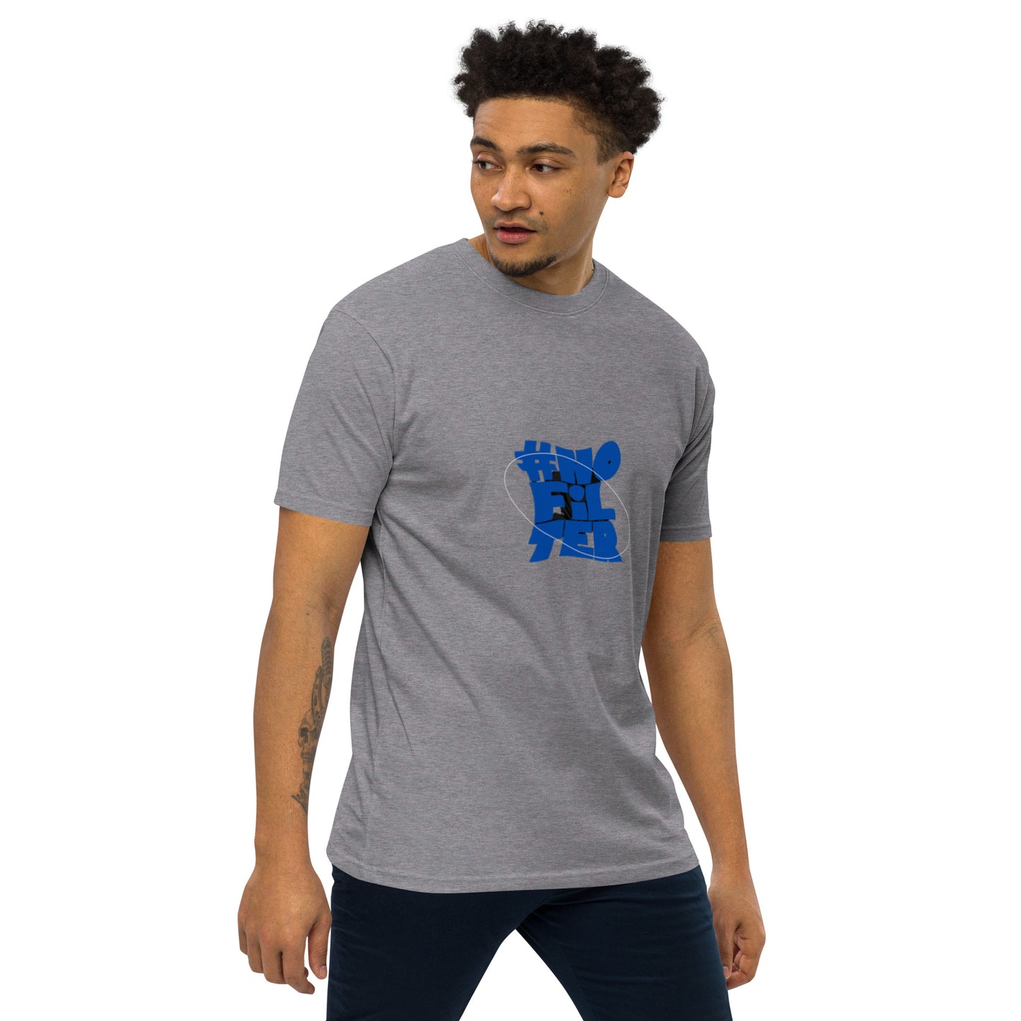 NO FILTER (blue) Men’s premium heavyweight tee