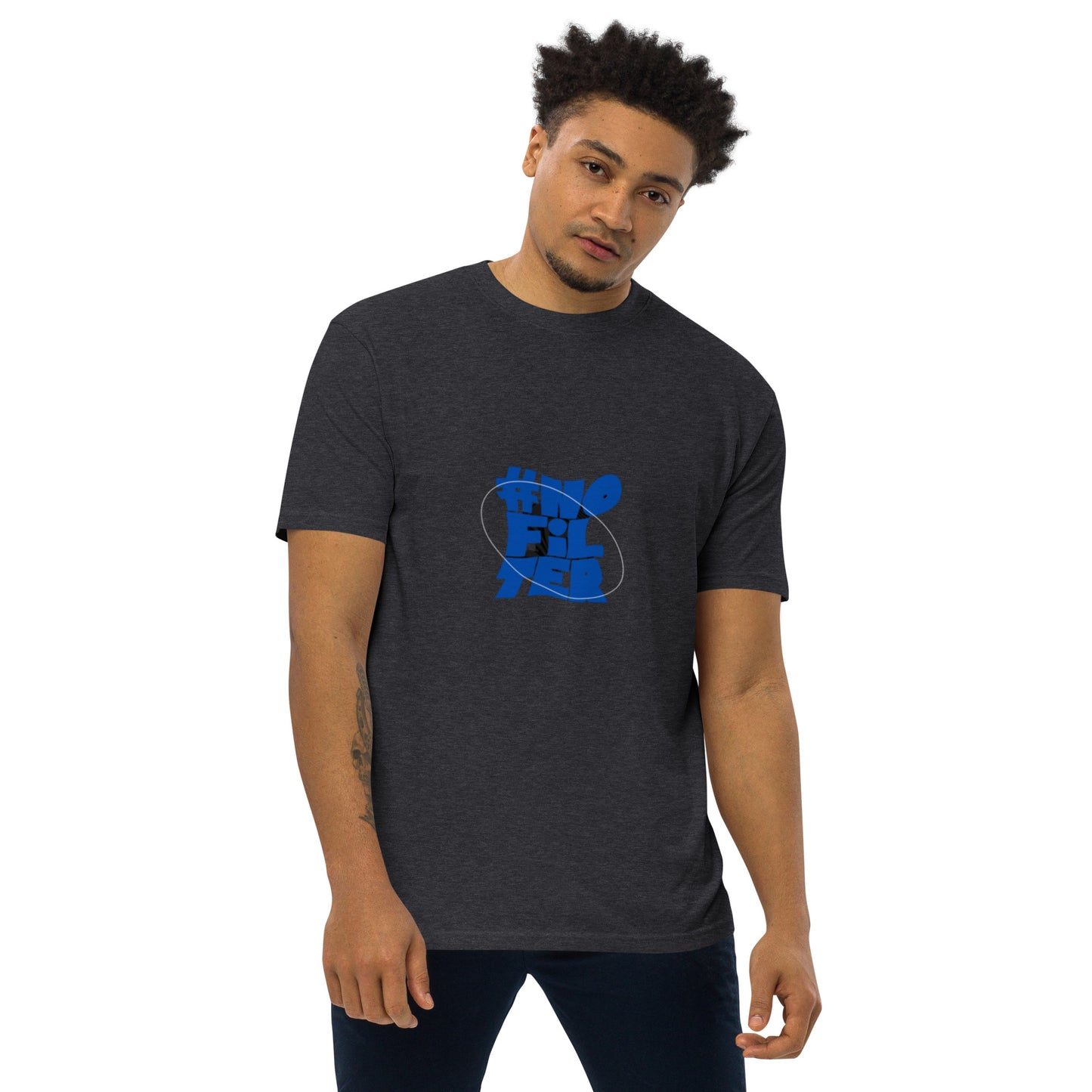 NO FILTER (blue) Men’s premium heavyweight tee