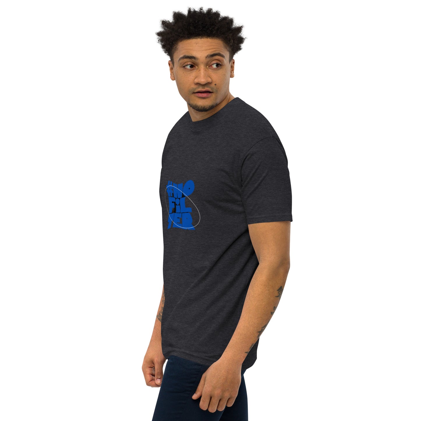 NO FILTER (blue) Men’s premium heavyweight tee