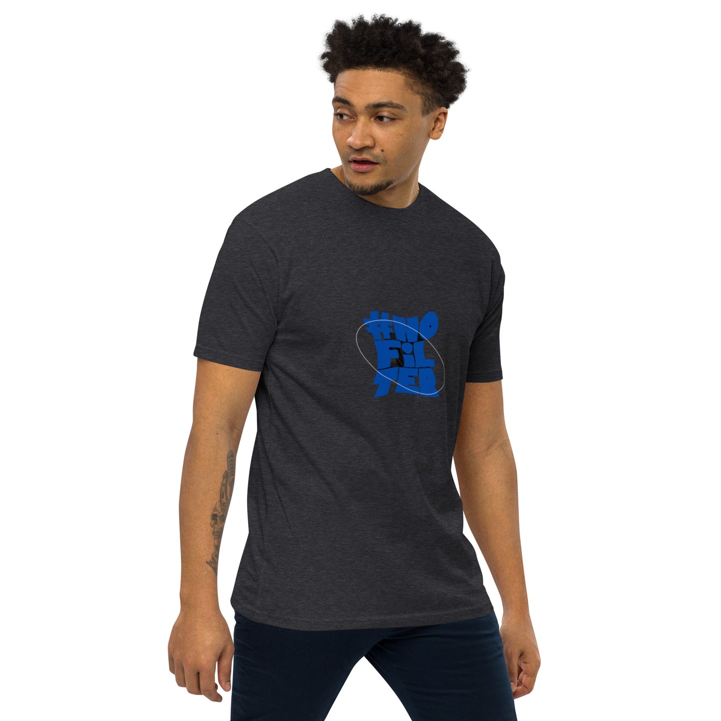 NO FILTER (blue) Men’s premium heavyweight tee