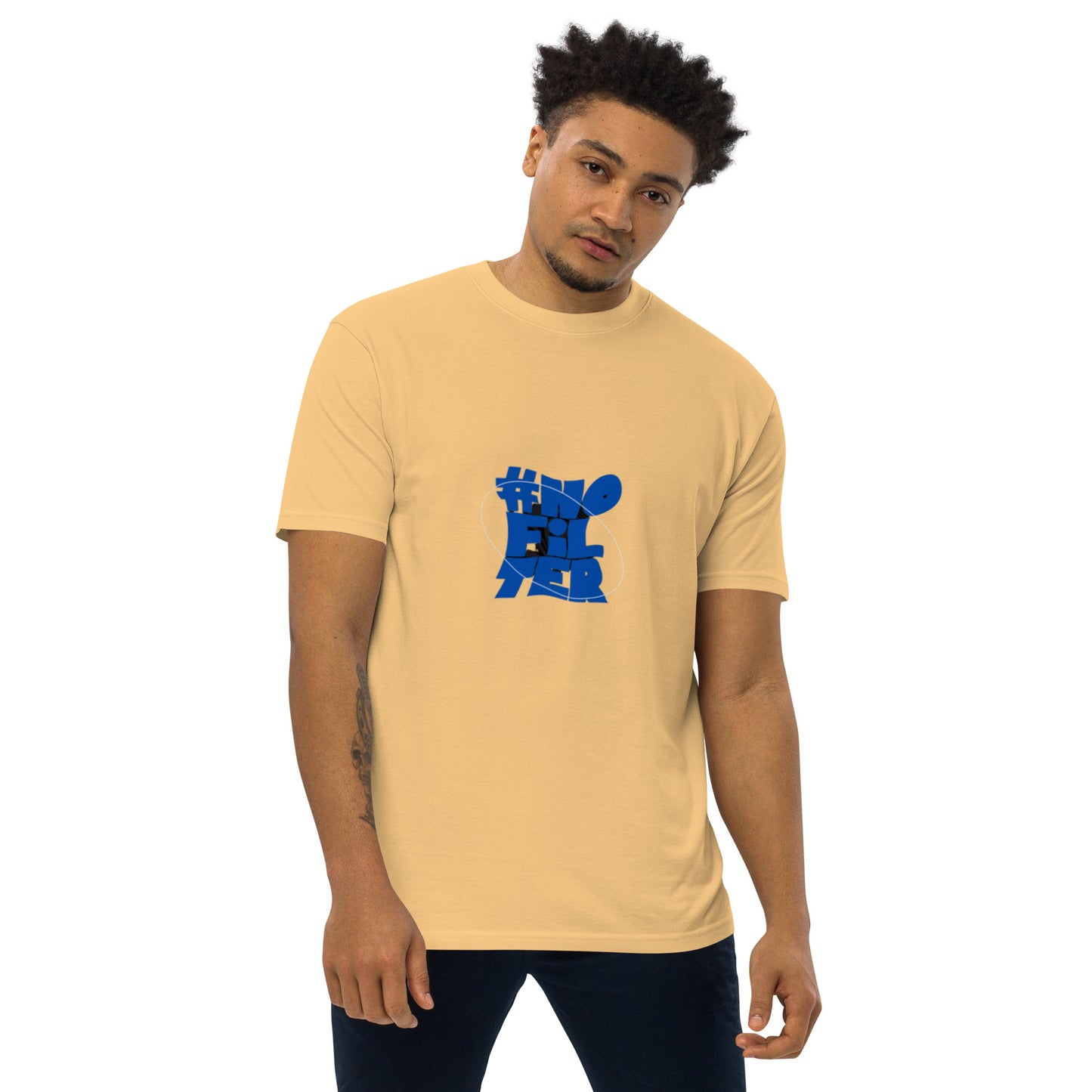 NO FILTER (blue) Men’s premium heavyweight tee