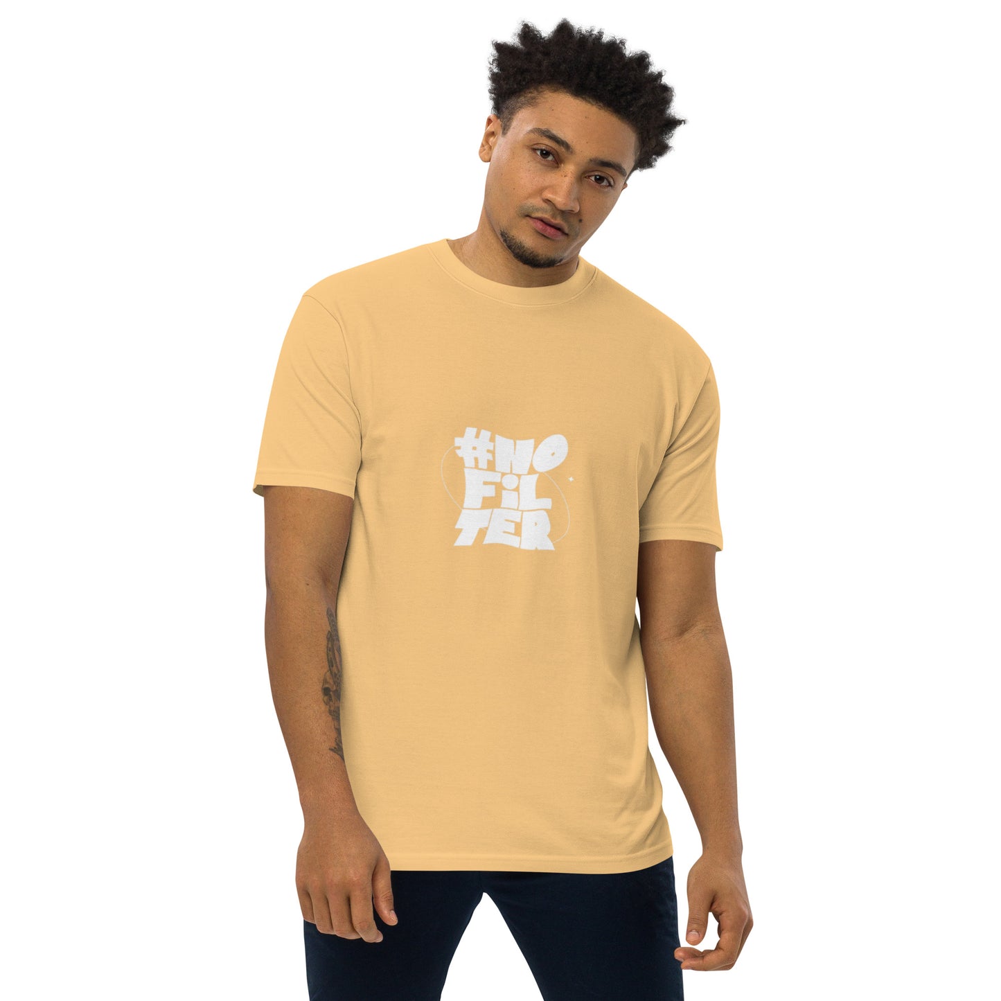 NO FILTER (White) Men’s premium heavyweight tee