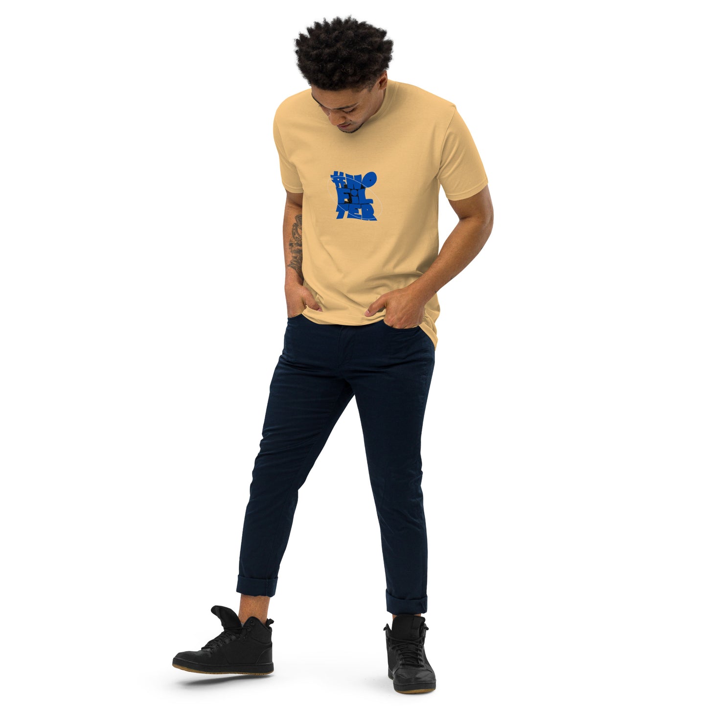 NO FILTER (blue) Men’s premium heavyweight tee