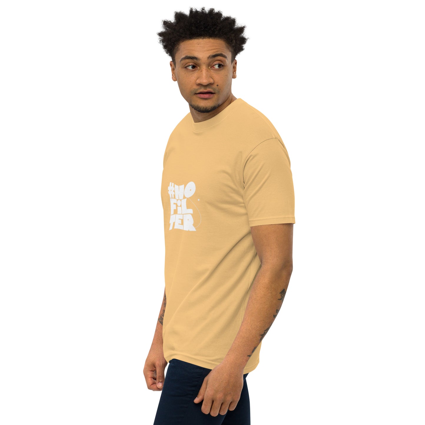 NO FILTER (White) Men’s premium heavyweight tee