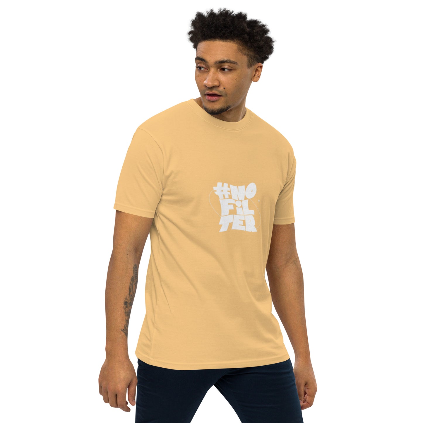 NO FILTER (White) Men’s premium heavyweight tee