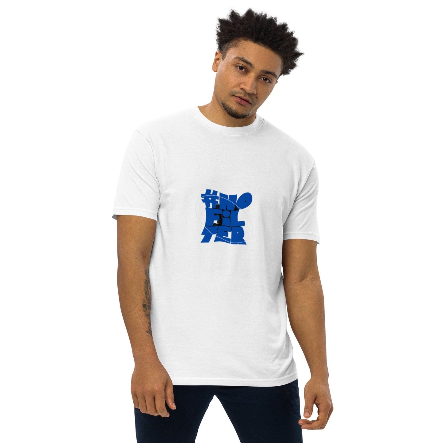 NO FILTER (blue) Men’s premium heavyweight tee