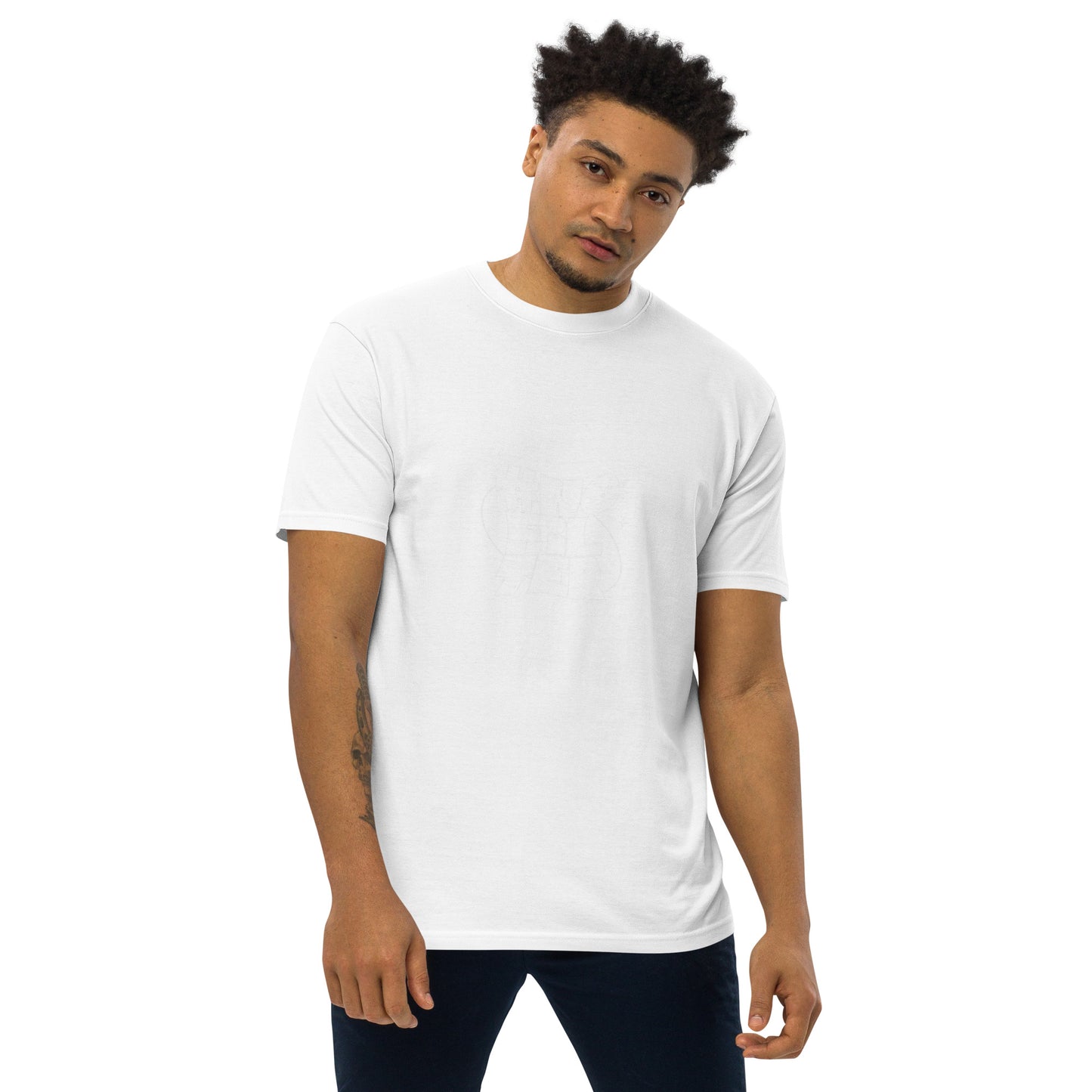 NO FILTER (White) Men’s premium heavyweight tee