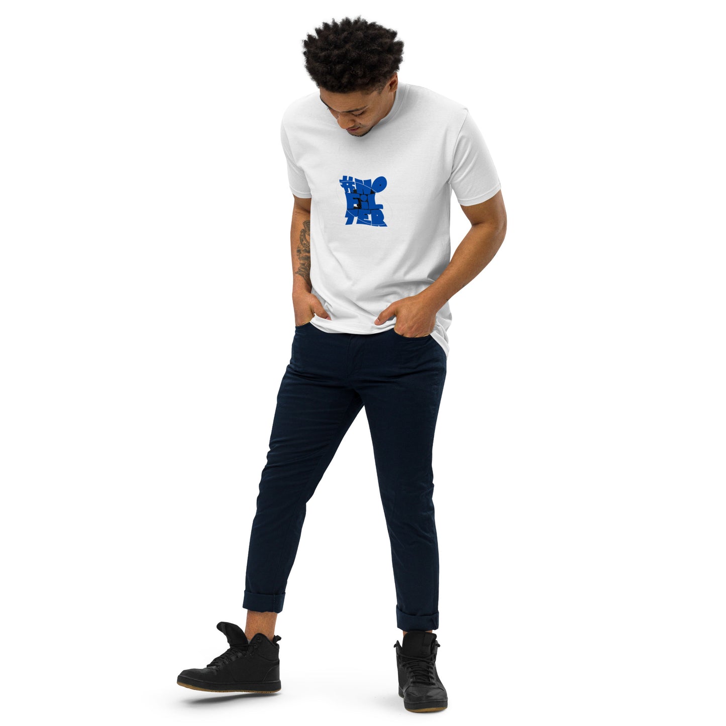 NO FILTER (blue) Men’s premium heavyweight tee