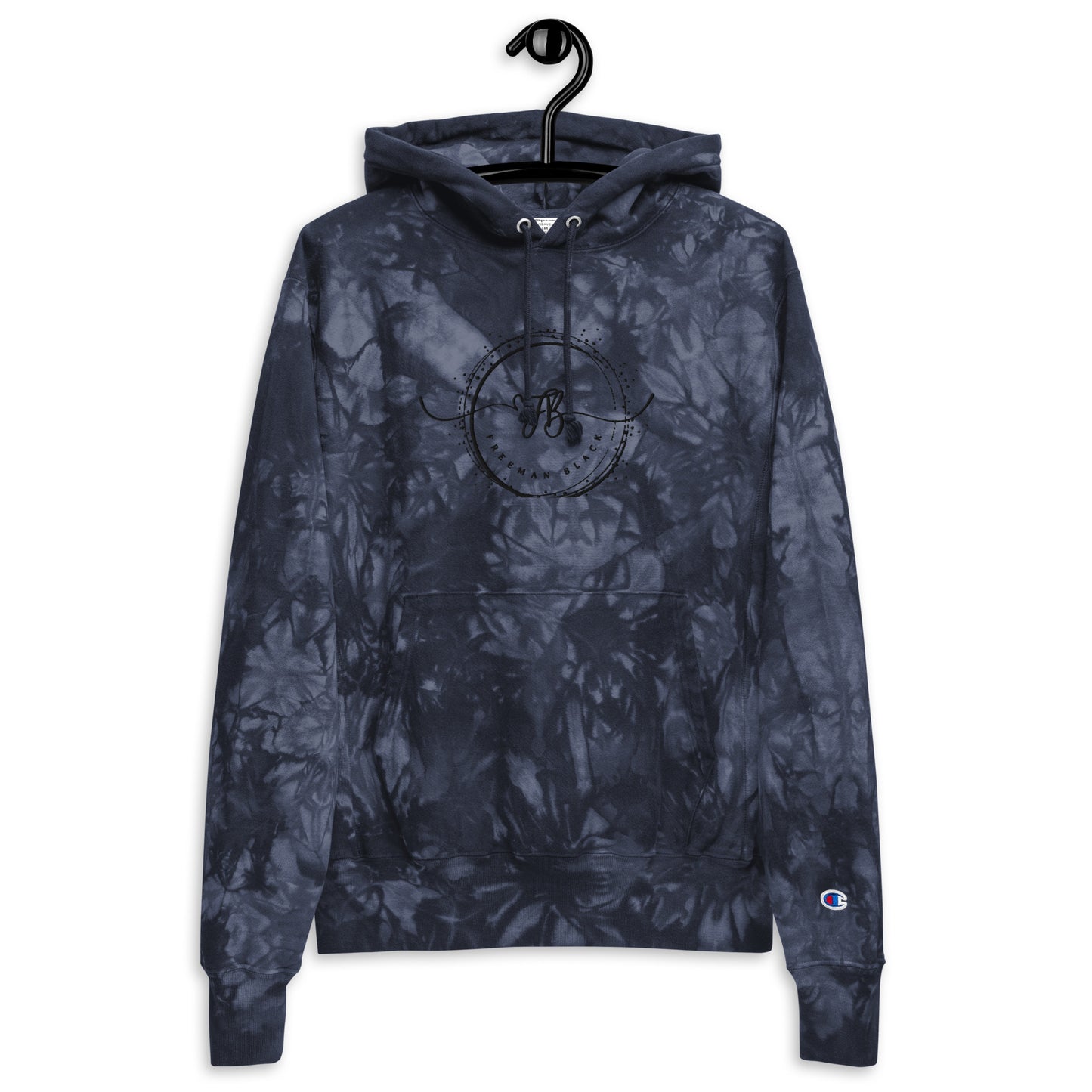 Freeman Black Unisex Champion tie-dye hoodie